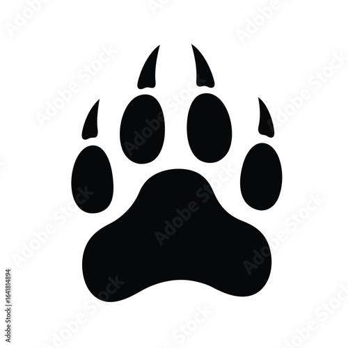 Black bear paw print silhouette claw animal