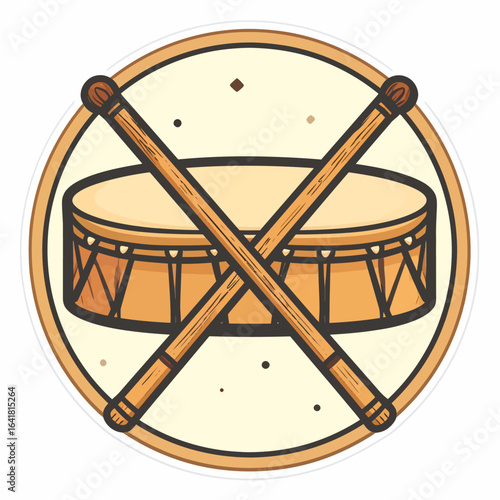 Drum with crossed sticks