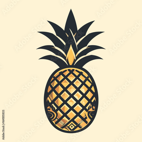 Golden pineapple graphic