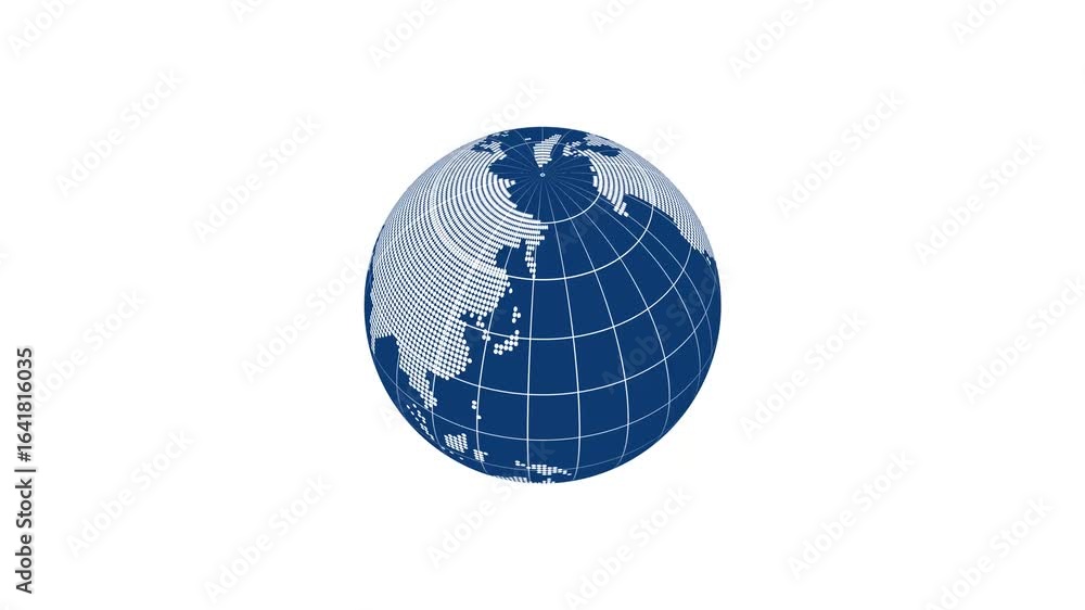 Digital 3d Globe Earth with Grid Rotating animation Digital 3d Globe Earth with Grid Rotating animation