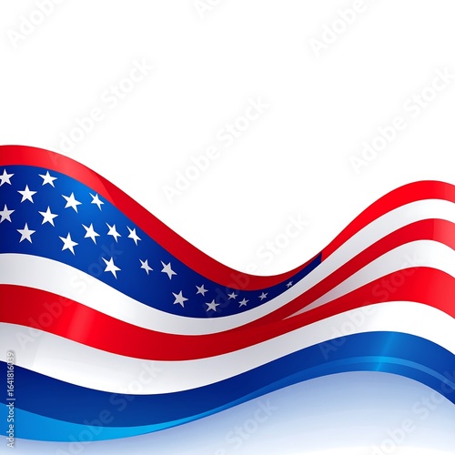 Waving American flag graphic