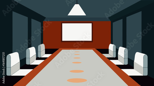 boardroom with illuminated marble flooring
