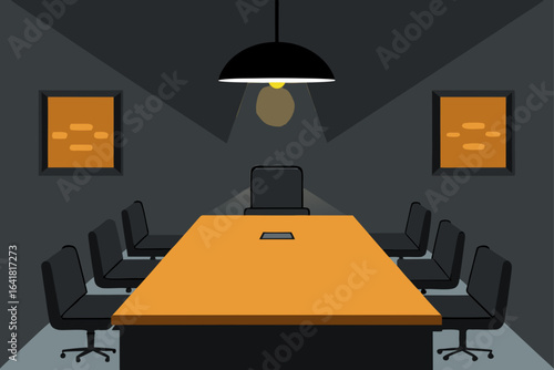 boardroom with illuminated onyx wall
