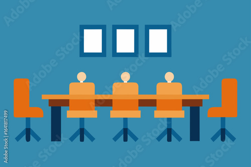 Corporate meeting area with bespoke wood furniture