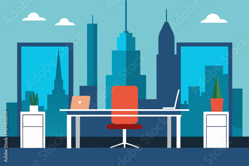 High Rise Luxury Workspace with Open Skyline View