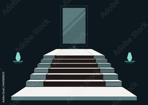 Luxury Boardroom with Illuminated Marble Steps