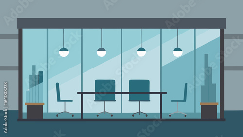 Luxury office with smoked glass partitions