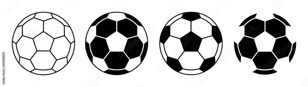 Obraz premium Black white soccer balls geometric pattern collection sport game