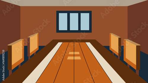 Private Boardroom With Wood Inlay Flooring