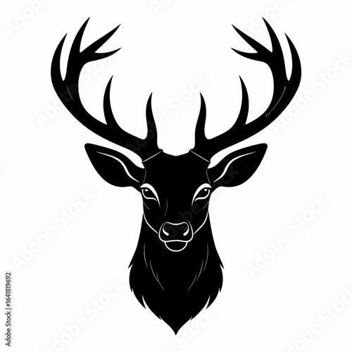 Silhouetted deer head