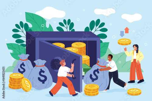 People managing savings and financial assets securely.