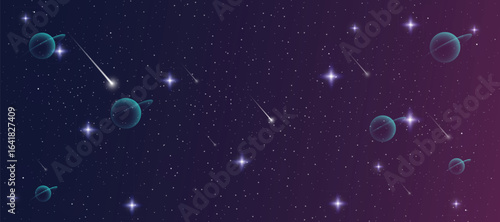 Realistic cosmos vector background with colorful nebula, starlight, milky way and infinite night sky