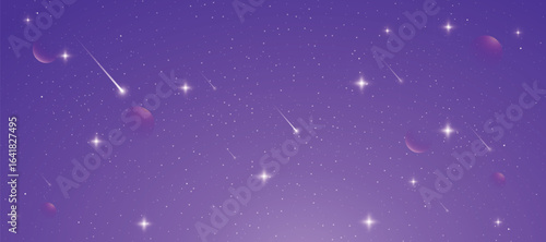 Realistic cosmos vector background with colorful nebula, starlight, milky way and infinite night sky