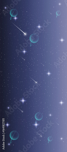 Starry night galaxy background with glowing nebula, stardust and shining milky way vector