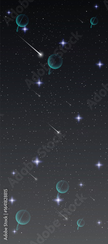 Starry night galaxy background with glowing nebula, stardust and shining milky way vector
