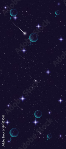 Starry night galaxy background with glowing nebula, stardust and shining milky way vector