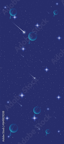 Starry night galaxy background with glowing nebula, stardust and shining milky way vector