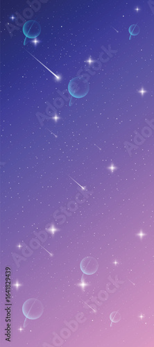 Starry night galaxy background with glowing nebula, stardust and shining milky way vector