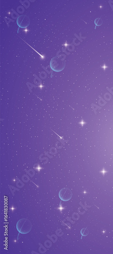 Starry night galaxy background with glowing nebula, stardust and shining milky way vector