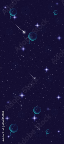 Starry night galaxy background with glowing nebula, stardust and shining milky way vector