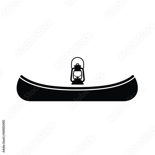 Canoe lantern silhouette boat watercraft
