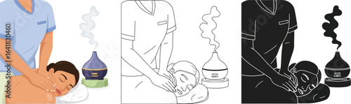 Spa massage therapy aromatherapy wellness relaxation concept