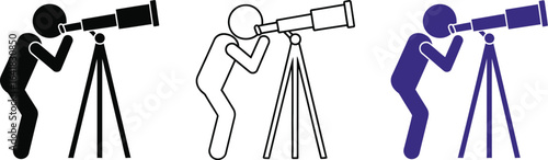 Astronomy telescope viewing vector illustration graphic art
