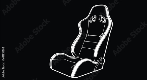 Automotive racing seat illustration vector graphic design