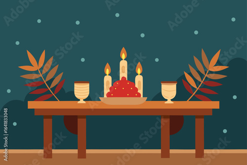 vintage christmas background  rustic wooden table