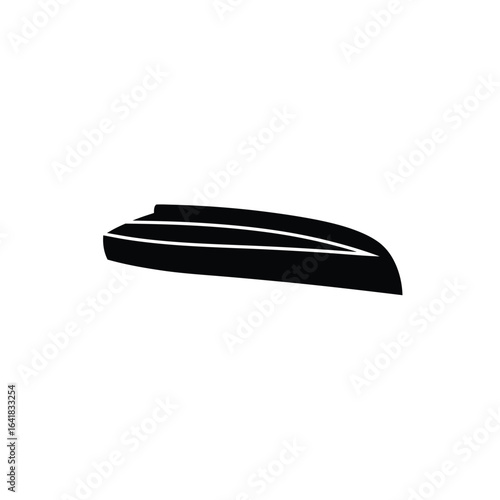 Black silhouette of overturned boat capsized watercraft