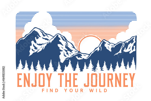Photography Illustration mountains retro design