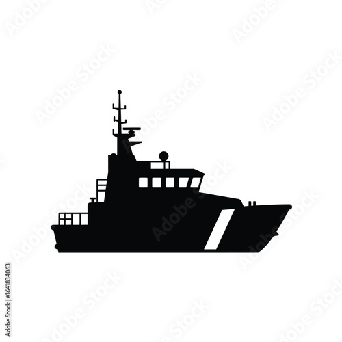 Coast guard vessel silhouette boat maritime