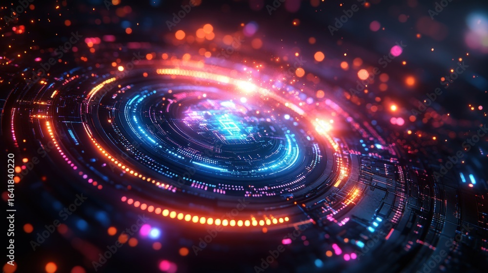 Obraz premium Abstract digital technology circle
