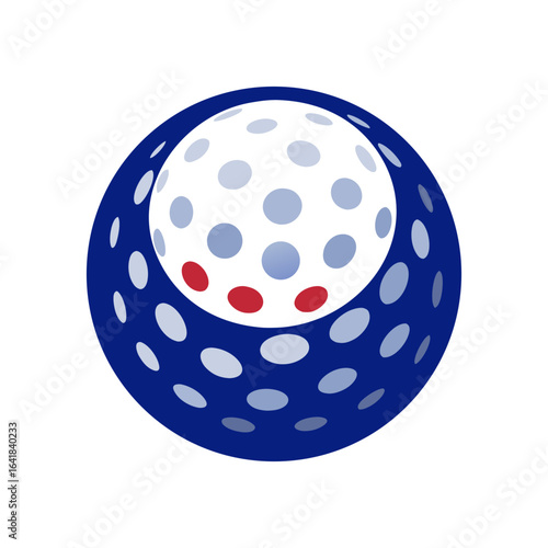 Golf ball on a white background 3D render isolated on white