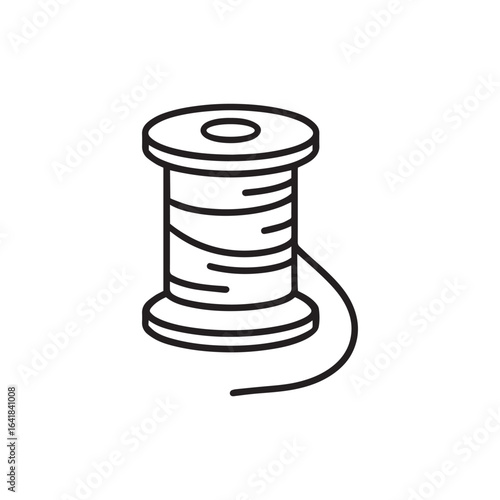 Thread reel icon in outline style