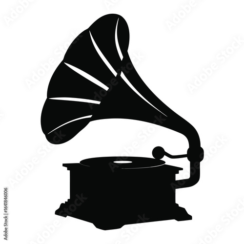 old gramophone isolated on white