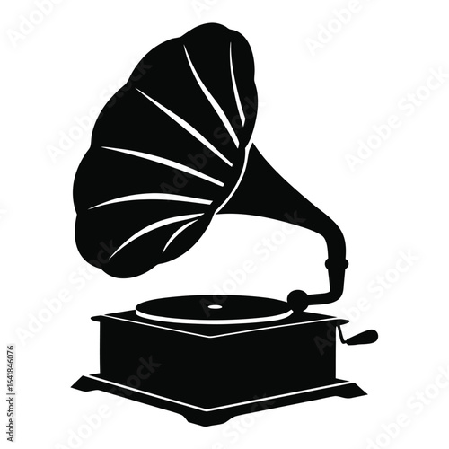 old gramophone isolated on white
