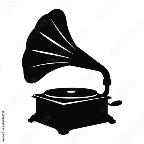 old gramophone isolated on white