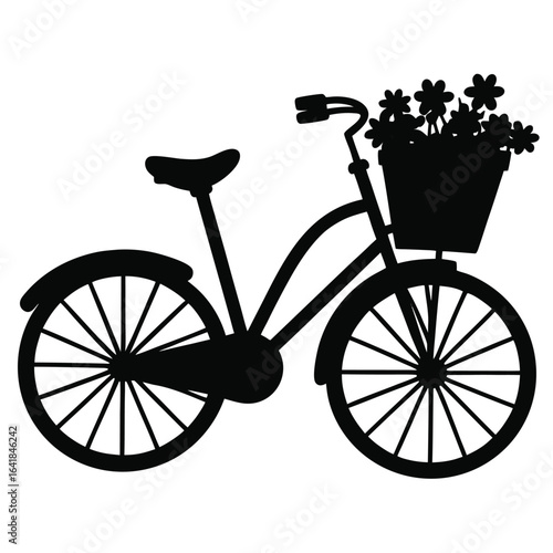vintage bicycle with flowers