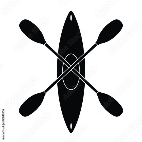 Kayak paddle silhouette watercraft sport
