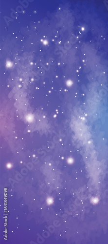 Space galaxy background with many stars. Realistic colorful cosmos with nebula and milky way. Space infinity with milky way starlight glow astronomical vector background