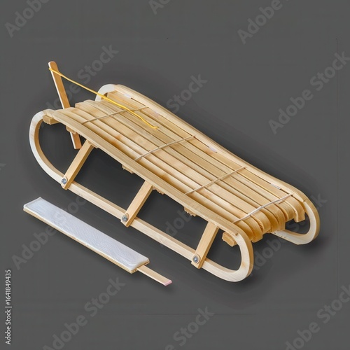 Winter sled design challenge isolated on transparent background popsicle sticks glue