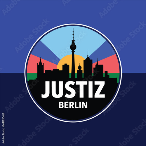 Wallpaper Mural Justiz berlin skyline with colorful abstract background Torontodigital.ca
