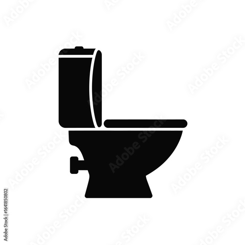 Black silhouette of a toilet icon bathroom plumbing