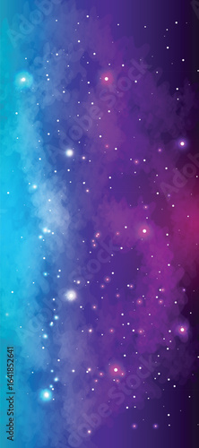 Space galaxy background with many stars. Realistic colorful cosmos with nebula and milky way. Space infinity with milky way starlight glow astronomical vector background