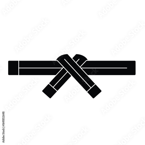 Black belt martial arts knot symbol vector