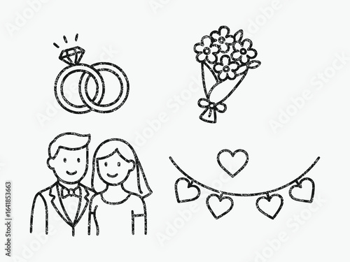 Elegant wedding doodles perfect for modern invitation designs
