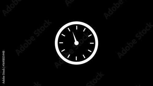 Wallpaper Mural white minimalist clock on a deep black background, ideal for illustrating concepts of time in a modern, simple, and contrasting style only showing hour. Torontodigital.ca