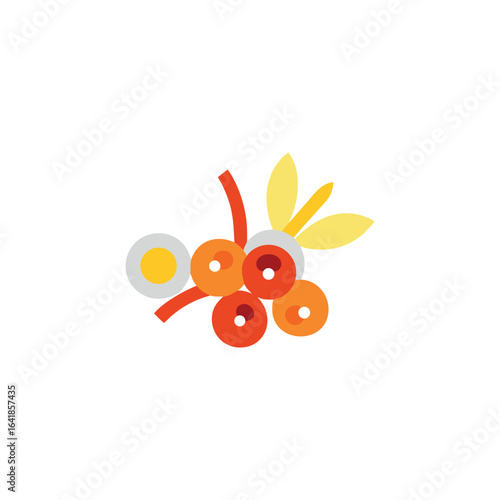 A sea-buckthorn fruits icon colored shape art vector illustration.