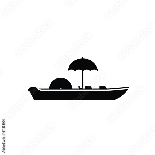 Paddleboat umbrella silhouette watercraft vessel